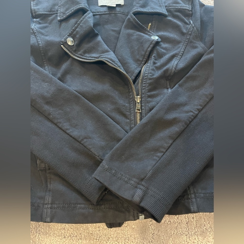Anthropologie Marrakech Black Knit Moto Jacket, Size Small - Picture 12 of 13